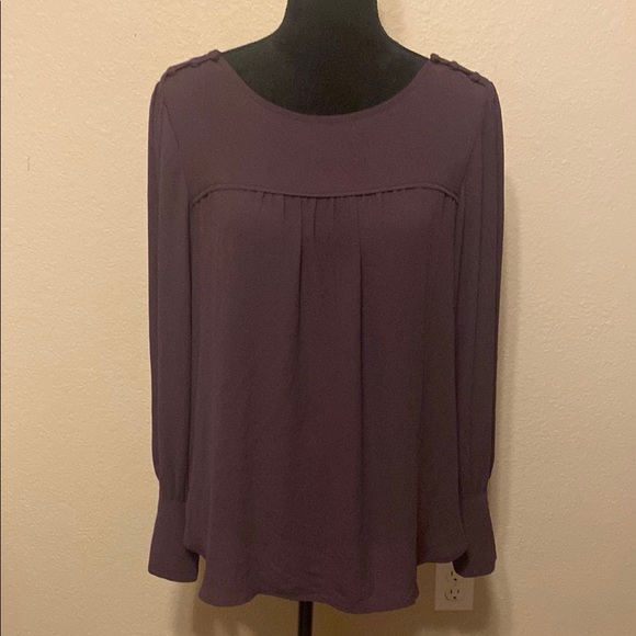 LOFT Tops - Purple Relaxed Long Sleeve Blouse